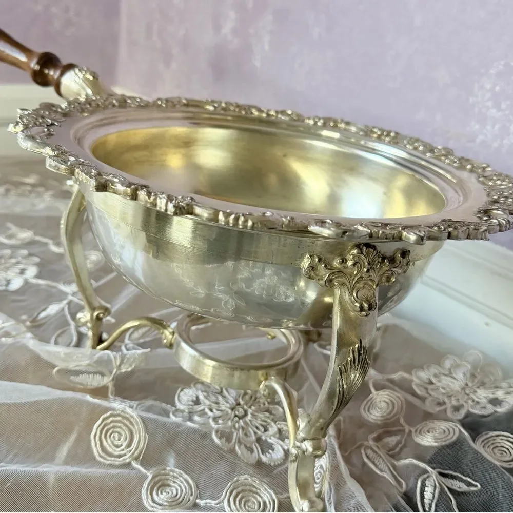 Elegant Silver Fondue Serveware Dish